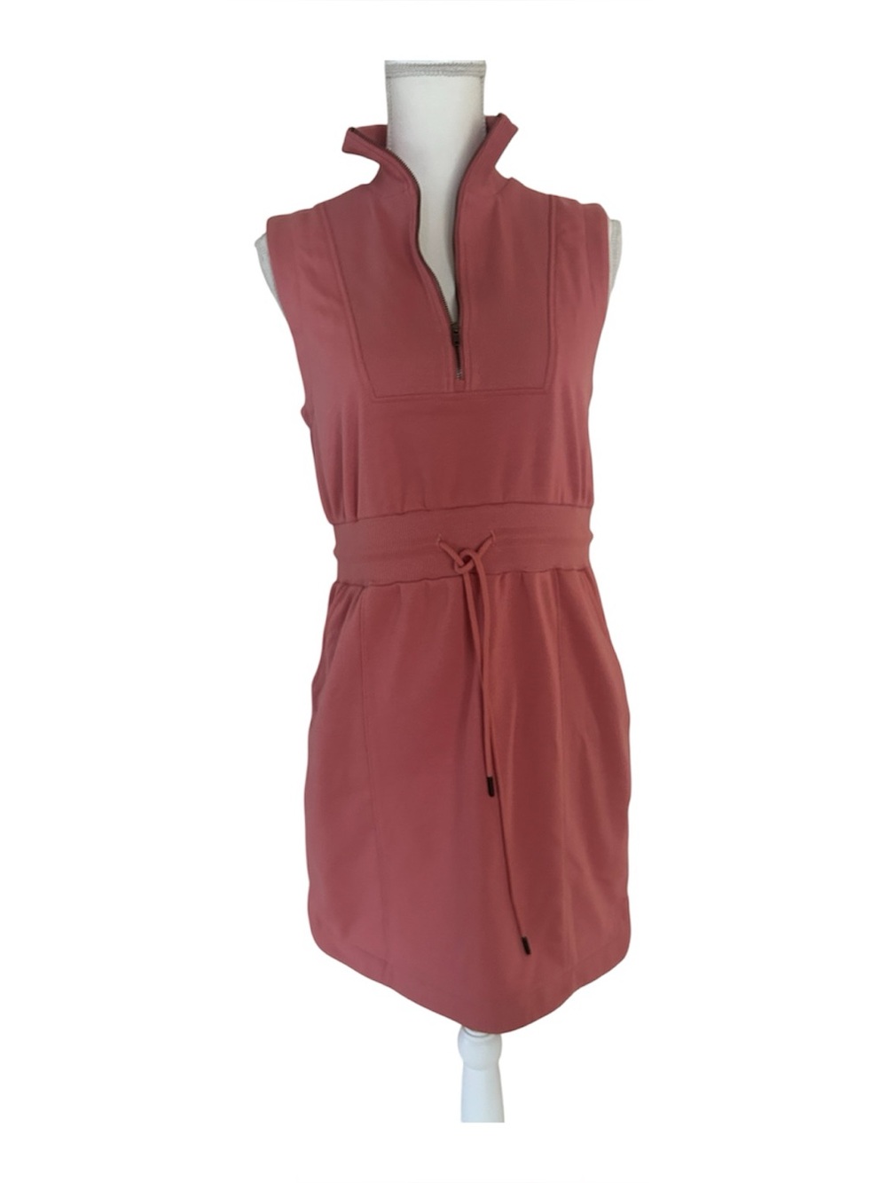 French Terry Sleeveless Collared Dress